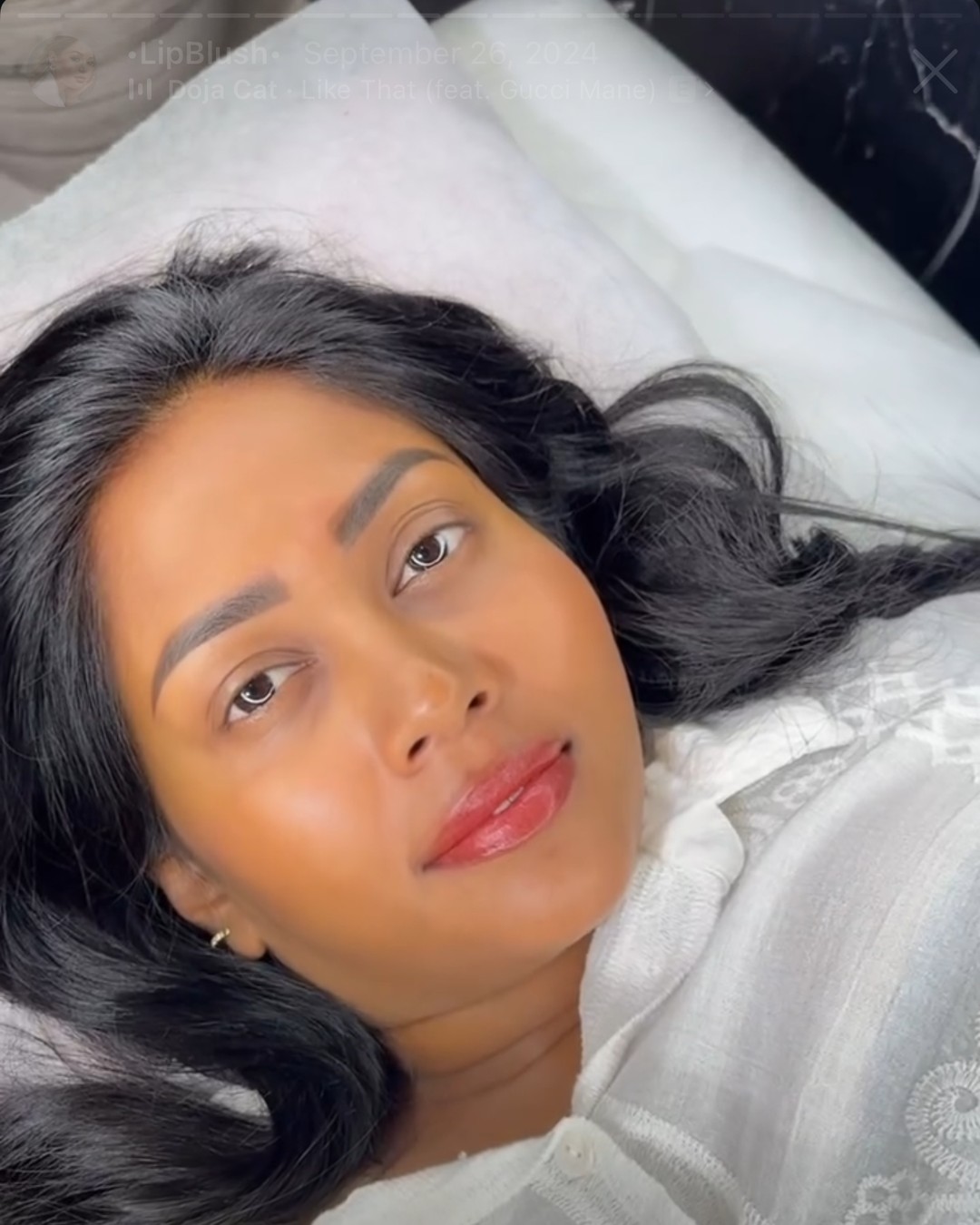 Lips after lip blush session