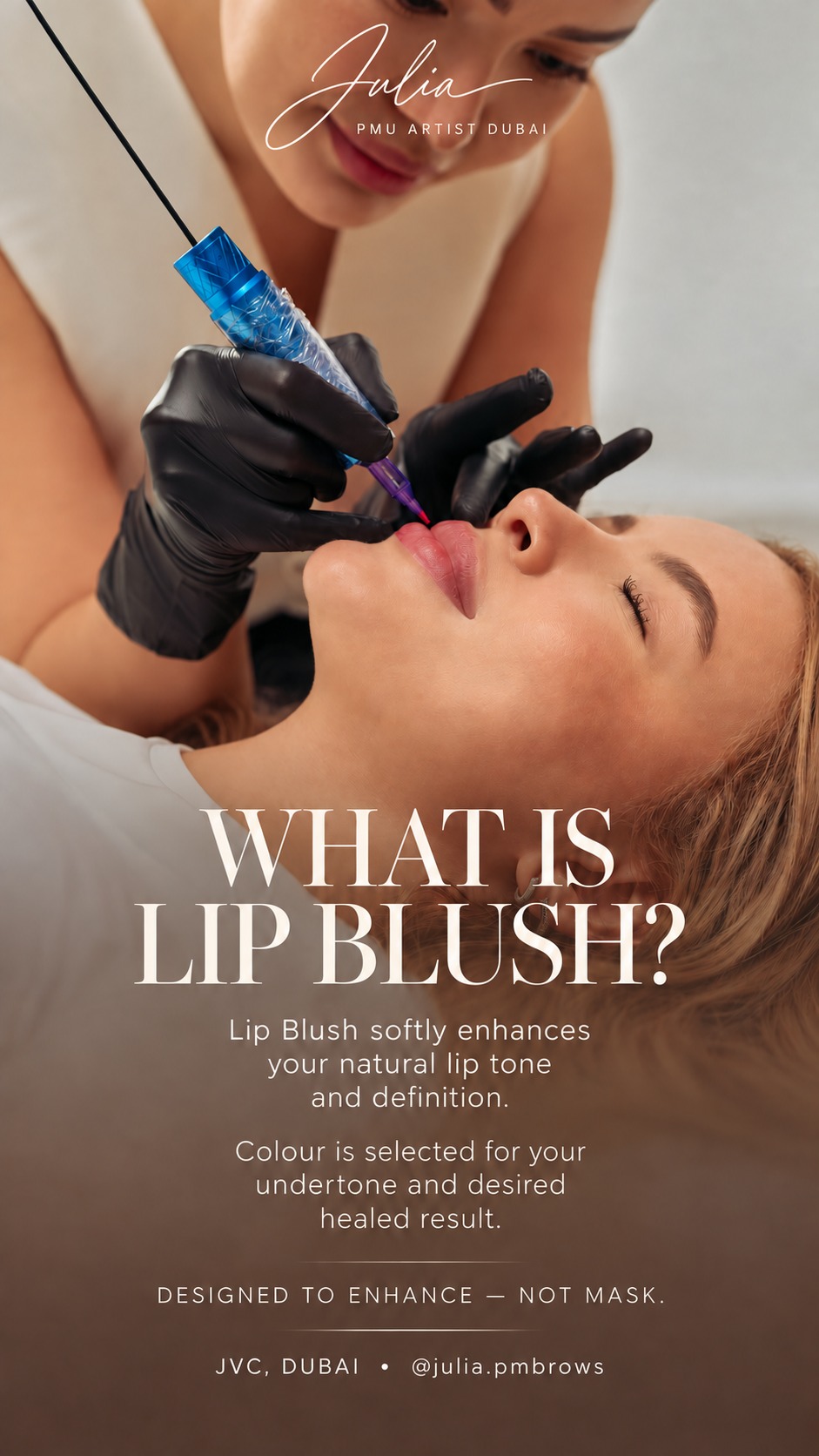 What is lip blush — soft colour built in controlled passes
