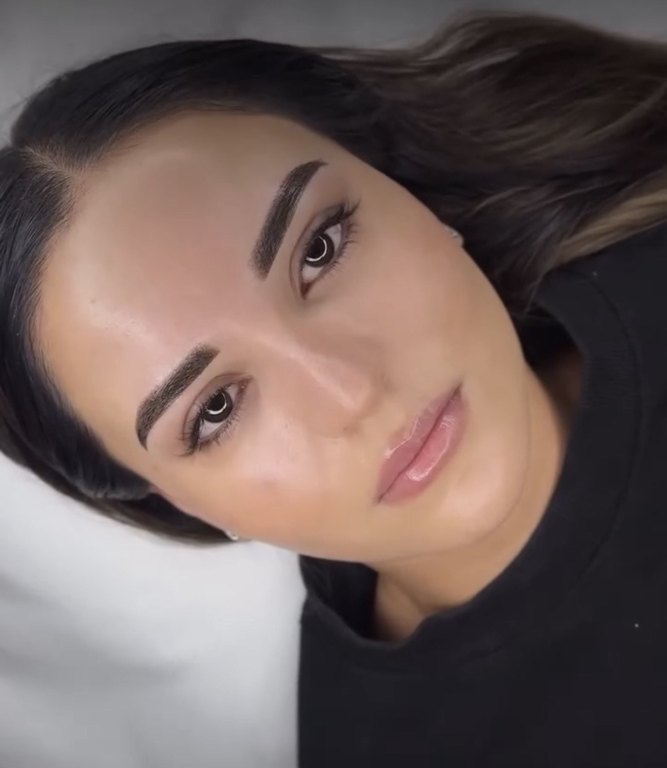 Powder brows immediately after appointment
