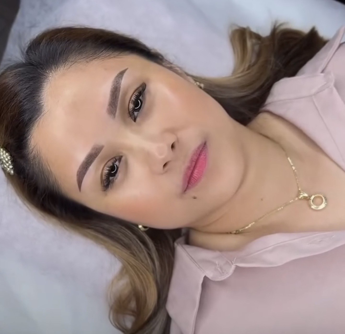 Powder brows immediately after appointment