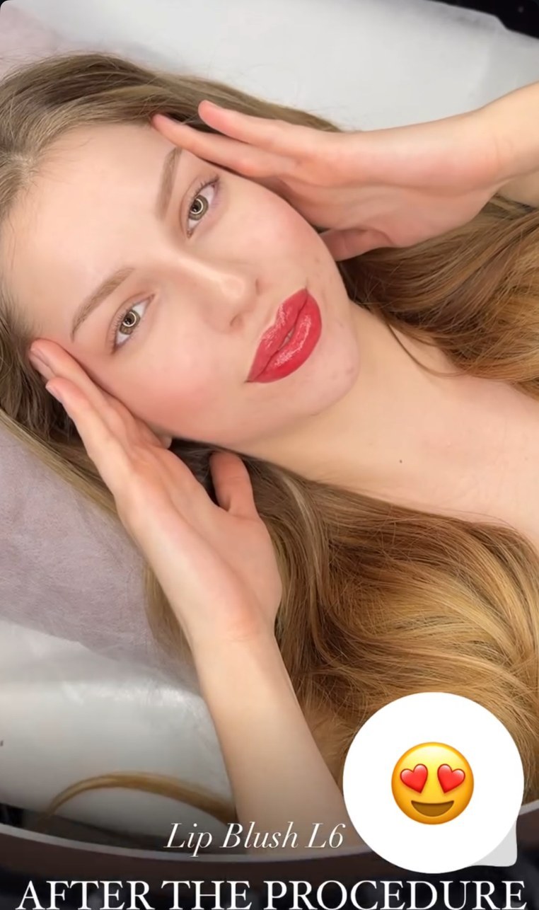 Lip blush immediately after appointment