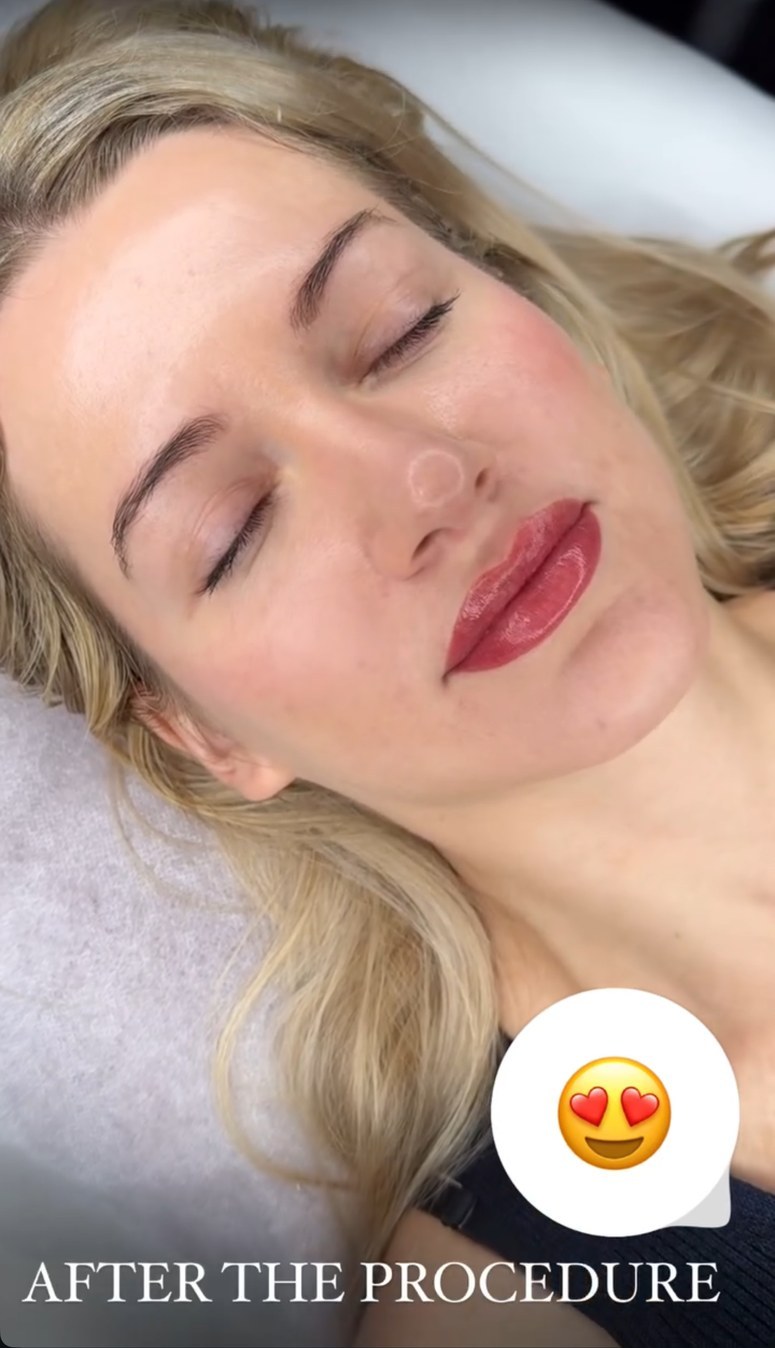 Lip blush immediately after appointment